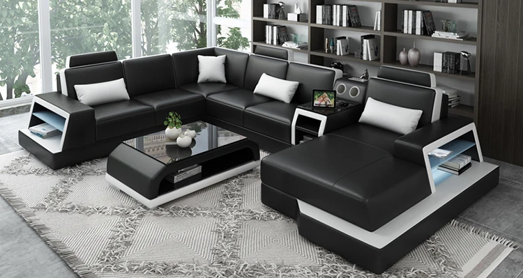 CBMMART, итальянский дизайн, большой размер, u-образный угловой диван из натуральной кожи