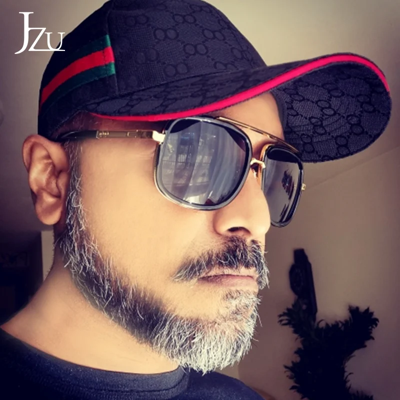 JZU 2019 Модные солнцезащитные очки в большой оправе Мужские квадратные брендовые