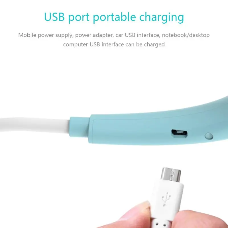 Hands-free повязка на шею висячий USB Перезаряжаемый двойной вентилятор мини-вентилятор летний Портативный Уровень 3 ветра большой емкости батареи