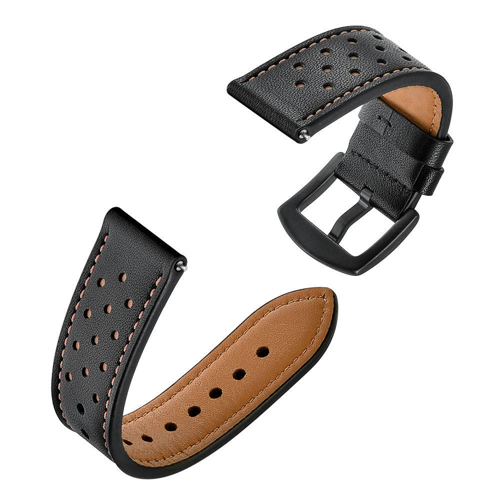Brown/Black Leather Strap For Amazfit GTR 3 Pro / GTS 3 Watch Band Wristband For Amazfit GTR3 GTS3/Bip/ GTS 2 Watchband Bracelet