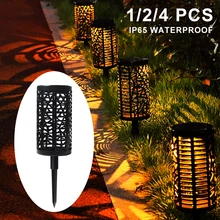 Красочный Солнечный садовый газон свет IP65 Водонепроницаемый 8 цветов двойной Режимы светильник с питанием от солнечной панели наземные лампы для сада патио забор