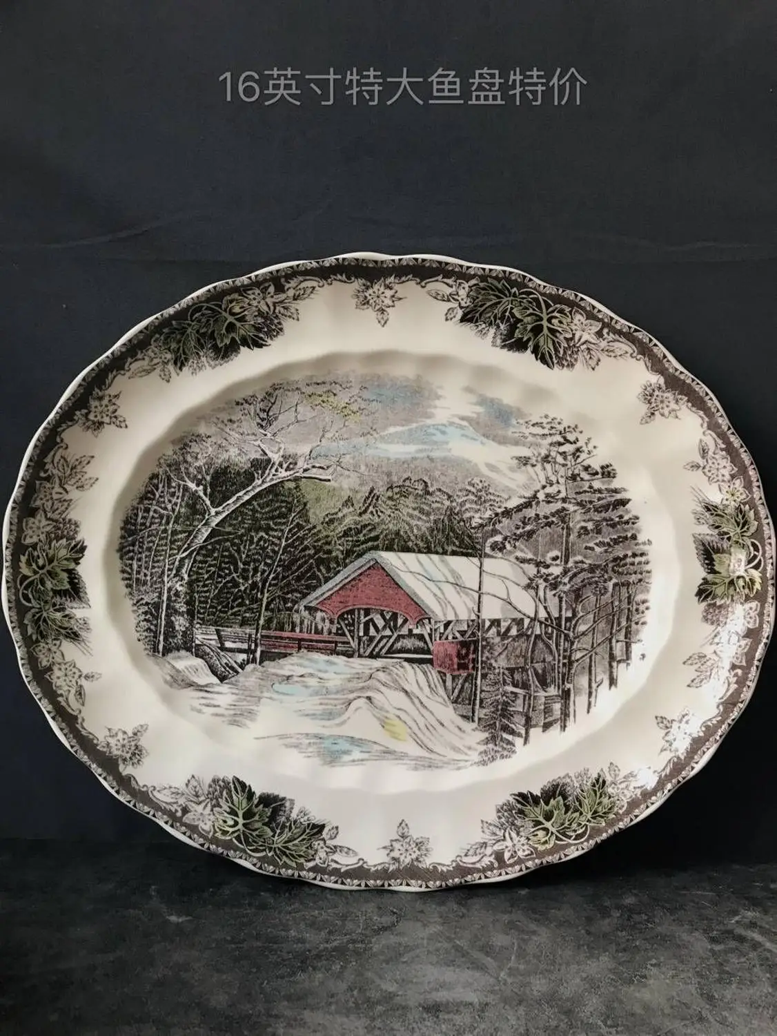 The Friendly Village Dinner Set Elegant England Style Dinner Ware Ceramic Breakfast Plate Beef Dishes Dessert Dish Soup Bowl