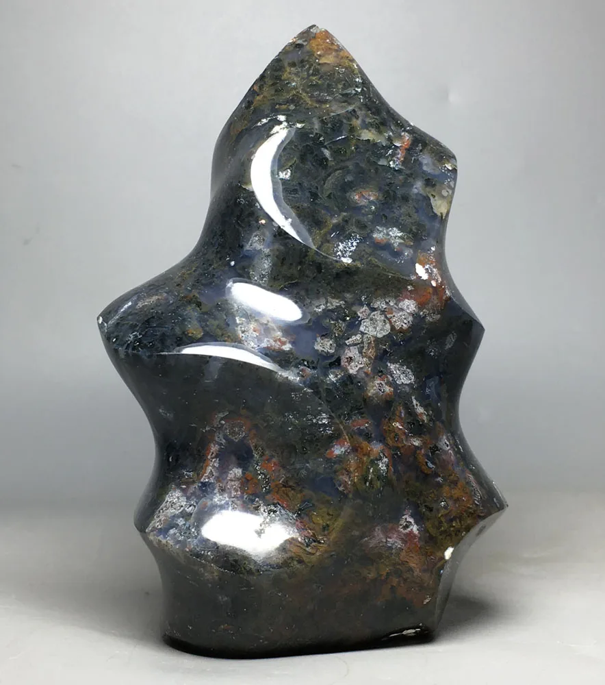 

469g Natural crystal healing Home decoration polishing Ocean jasper flame