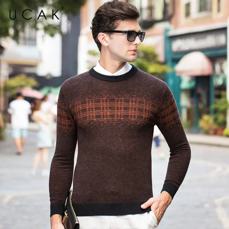 UCAK Brand Pure Merino Wool Sweater Men 2019 New Arrival Autumn Winter Soft Warm Pullover Men Knitwear Cashmere Pull Homme U3062 UCAK Brand Pure Merino Wool Sweater Men 2019 New Arrival Autumn Winter Soft Warm Pullover Men Knitwear Cashmere Pull Homme U3062
