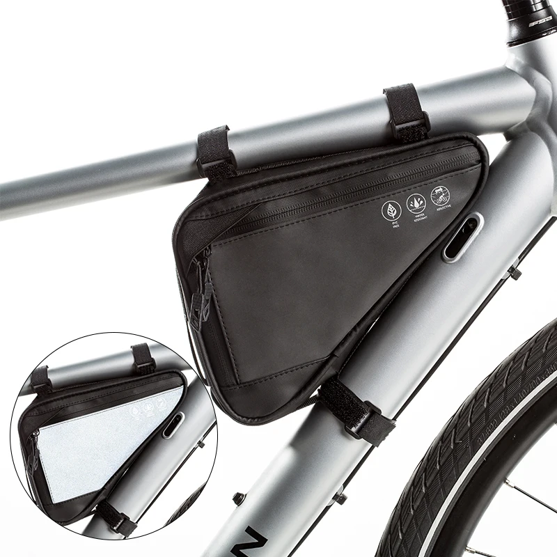 

Waterproof Bicycle Bag Reflective Triangle Upper Tube Container Beam Package Riding Equipments