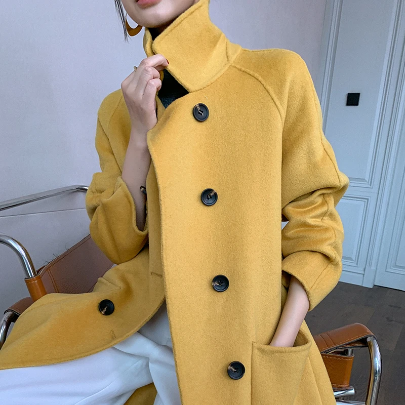 Осень и зима 2020 новая Корейская версия имбиря Альпака двухстороннее пальто