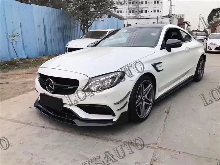 C63 углеродное волокно переднего бампера для Benz W205 Sedan S205 Wagon C180 C200 C300 C43 C63 с AMG посылка