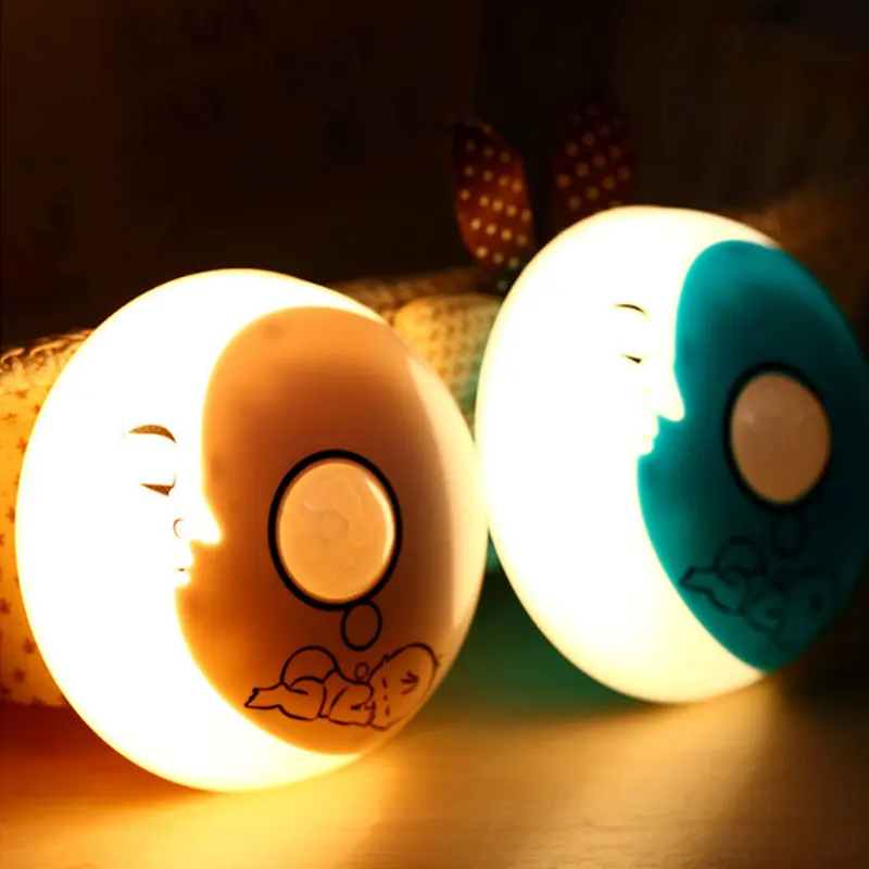 

LED Sensor Night Light for Children Moon Lamp Induction Light USB for Bedroom Wardrobe Motion Sensor LED Wall Lamp with Sticker