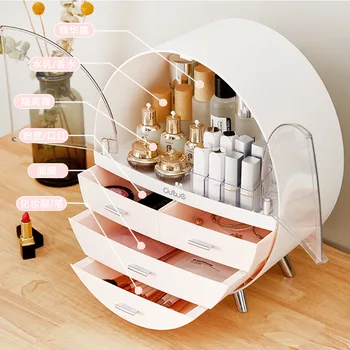 

Cosmetic Storage Box Desktop Dust-proof Rack Round Drawer Storage for Lipstick Facial Mask Cosmetics Skin Care Products