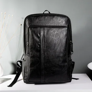 

2019 New Style Retro College Style Backpack Pu Soft Leather Schoolbag Multi-functional One-Shoulder Handbag