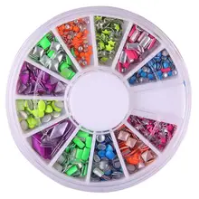 

6 Colors Neon Round Triangle Star Square Studs Nail Art DIY Decor Punk Rivets suitable for decorating your phone case, pad, note