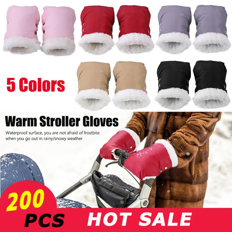1 par de guantes para cochecito, accesorio para cochecito impermeable, guantes para cochecito de invierno, guantes suaves, accesorios de cochecito de bebé