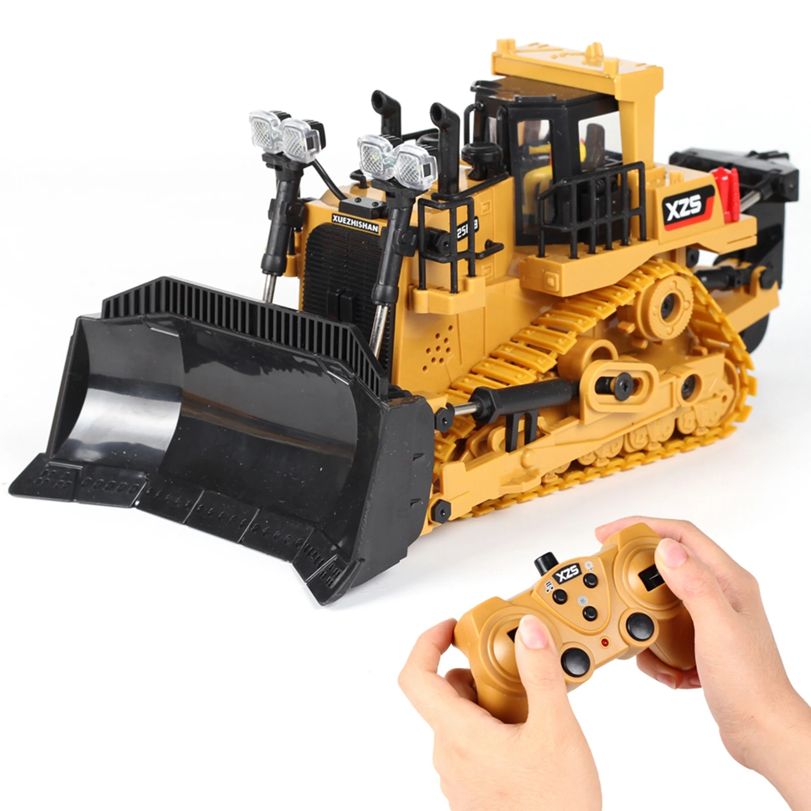 2.4Ghz 9 Channel RC Bulldozer Tractor 1/24 Full Functional Light & Sound Construction Engineering Car Vehicles Truck Toys 3
