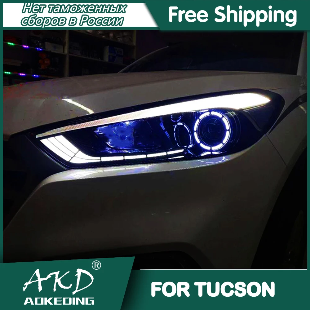 

Car For Hyundai Tucson 2015-2018 Headlights DRL Hella LED Bi Xenon Bulb Fog Lights Car Accessory Tucson IX45 Head Lamp