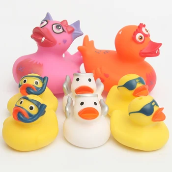 

8pcs NEW floating ducks Cute Baby Water Bath Toys dinosaur duck Rubber Duck Classic Toys Gift For Boys Girls Baby