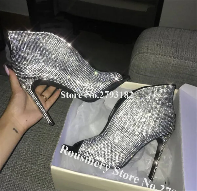 silver rhinestone boots