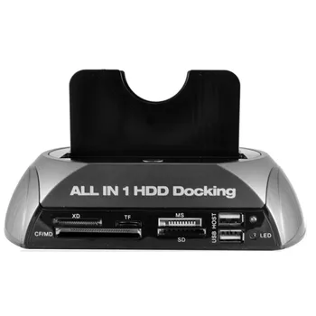 

LumiParty Hard Drive Docking Station 2.5" / 3.5" IDE SATA HDD Docking Station Card Reader Hub 828