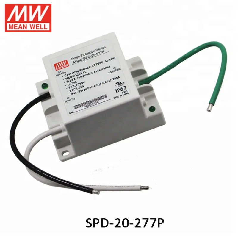 Светодиодный драйвер MEAN WELL SPD-20-277P 20kA устройство защиты от перенапряжения