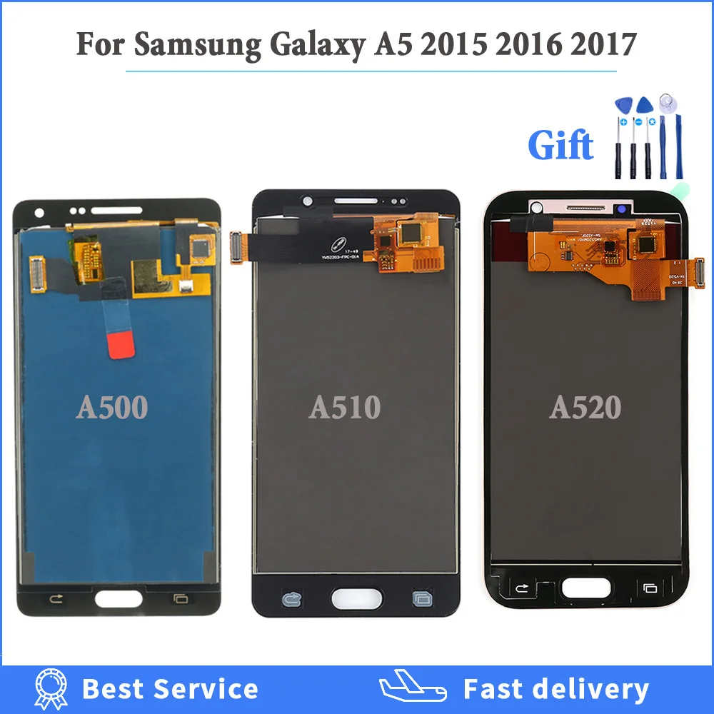 Яркость можно настраивать ЖК дисплей для Samsung Galaxy A5 2017 2016 A520 A500 A510 с сенсорным