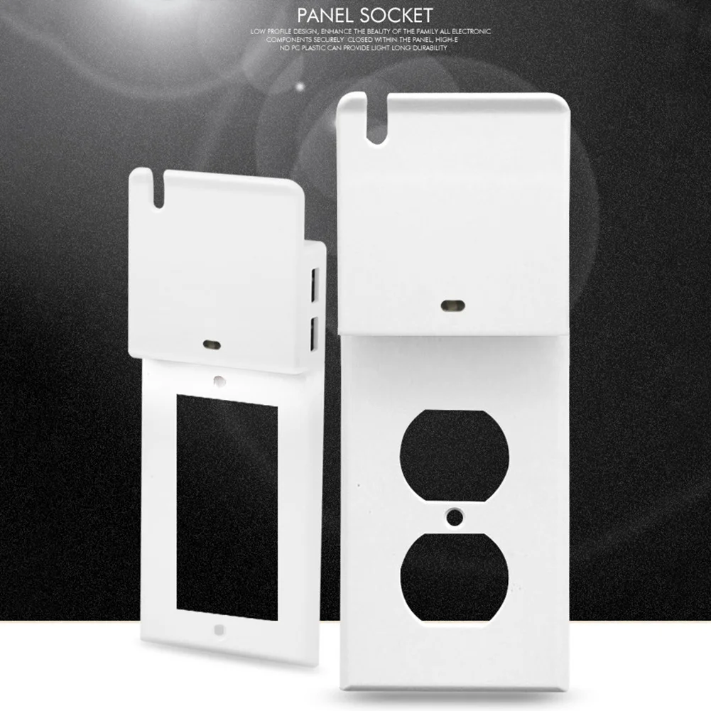 

Led Socket Panel USB Port Wall Charger Night Light Power Outlet Phone Holder Electrical Plastic Home White Adapter Dual
