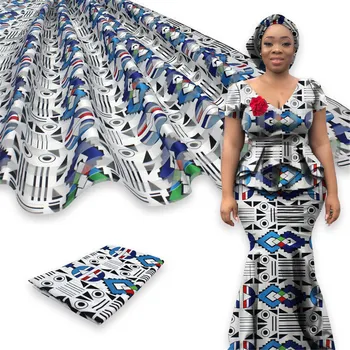 

Tulle Silk Fabric Fashion Organza Lace fabric embroidered silk african fabric 4+2yards Silk Ribbon For Party dress WL109