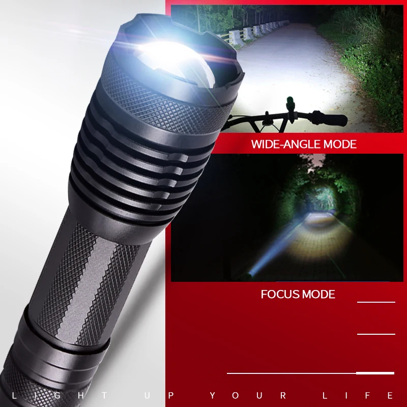 

YAGE YG-339C 2000LM Aluminum Waterproof Zoom CREE LED Clip Flashlight Torch Light for 18650 Rechargeable Battery Inside or AAA