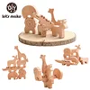 Let's Make Children Wooden Beech Animal Constructor Stacking Toys Montessori Educational Baby Balance Training Wooden Baby Toys 1