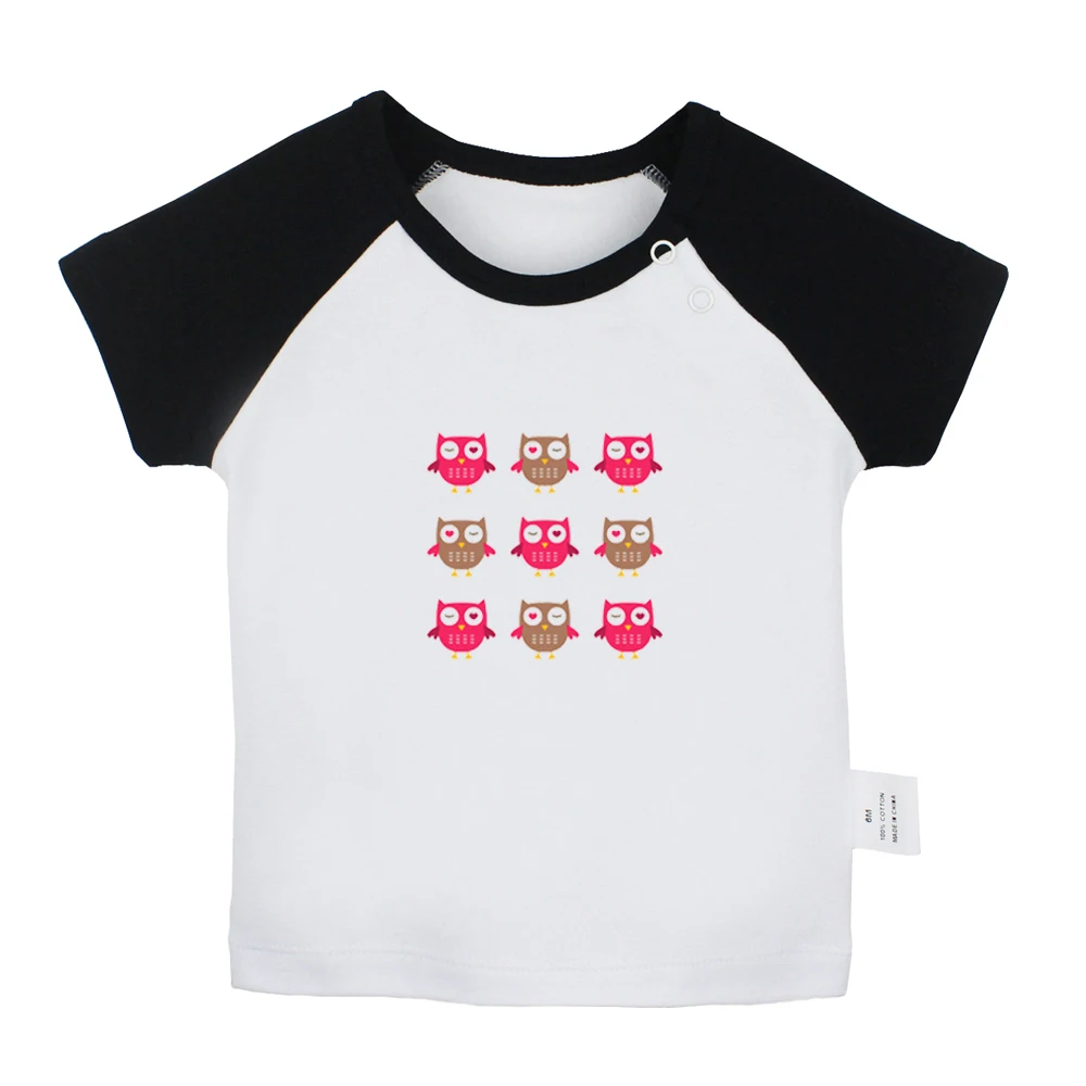JcBabyYCB119D 9 розовые футболки с милым подмигивающим рисунком совы, летающей совы для новорожденных мальчиков и девочек футболки с короткими рукавами с графическим принтом для малышей - Цвет: JcBabyYCB119D