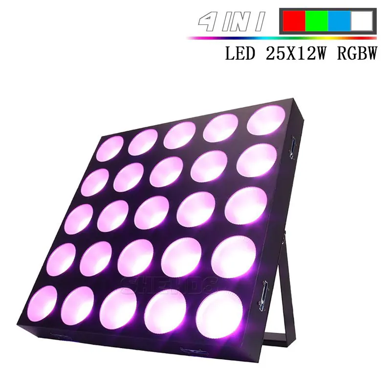 25x30W RGBW Black SHEHDS LED 5X30W Matrix Stage Light 3IN1 RGB Five Heads DJ Matrix Light Light Design Good for DJ/Professional DMX Stage Lighting - Цвет: 25x30W RGBW Black