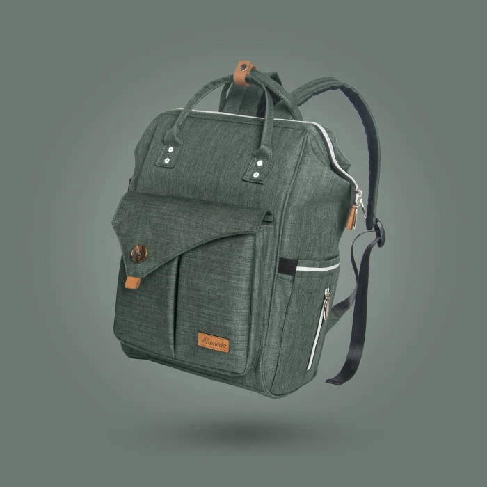 Alameda модная сумка для мам, многофункциональная сумка для подгузников, рюкзак для подгузников, Детская сумка с ремнями для коляски, для ухода за ребенком - Цвет: Olive Green