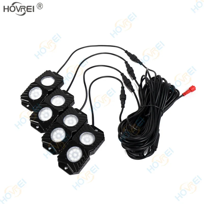 Автомобильный светильник 4 стручки 18 Вт RGB светодиодный светильник rock с Bluetooth управлением для Jeep 4x4 внедорожный ATV Водонепроницаемый светодиодный светильник Rock Kit
