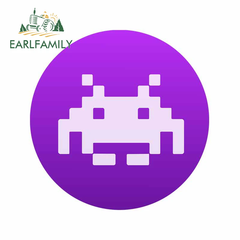 Earlfamily 13Cm X 12.8Cm Per Arcade Space Invasers Viola Car Sticker Valigia Decalcomania Camera Dei Bambini Grafica Snowboard Antigraffio