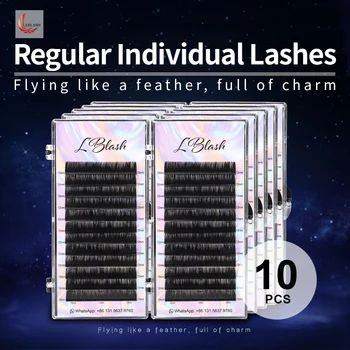

10CASE Eyelashes Extension Silk Fiber Individual False Eyelash Extensions Classic Natural Lash Extension Supply Russian Lashes