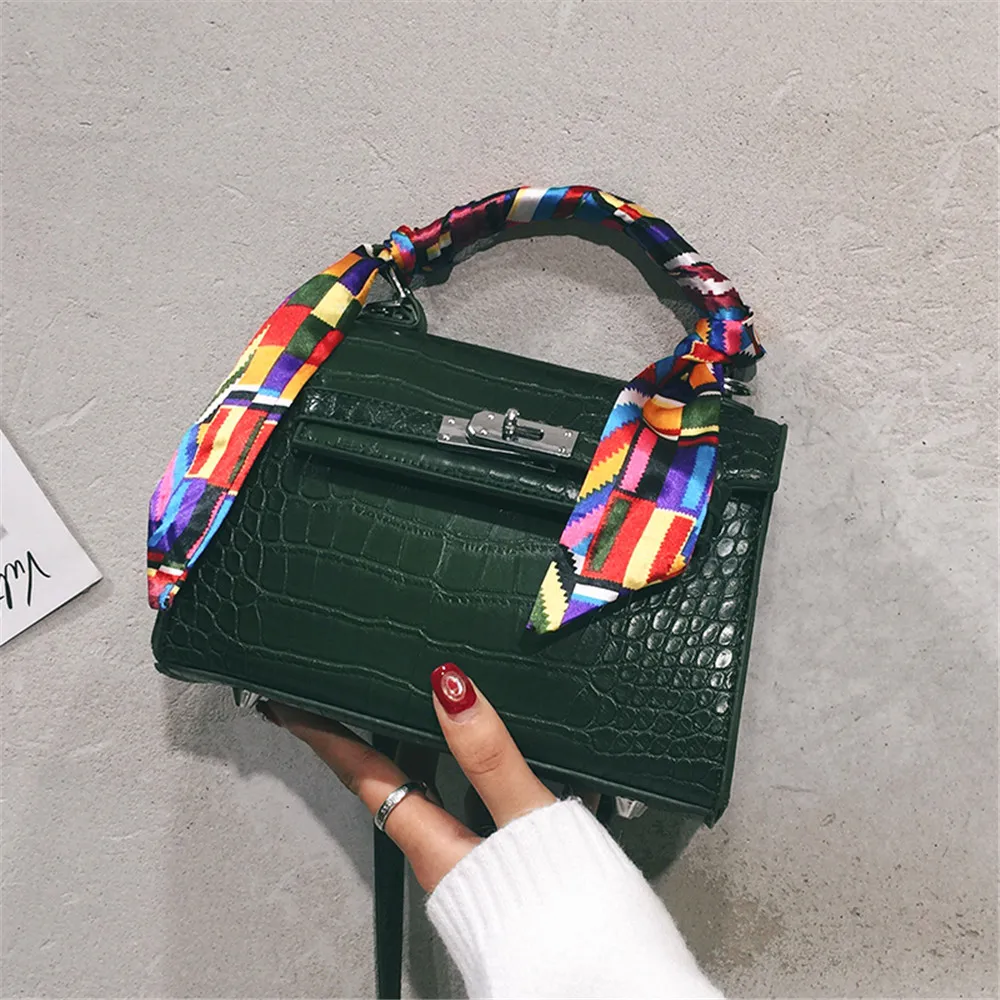 

2019 New Style Kelly Bag Fashion Scarf Hand Bag Korean-style Versatile Shoulder Bag-Textured WOMEN'S Bag