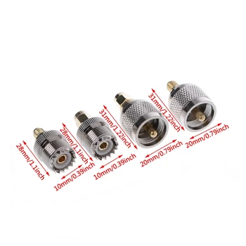 

4 Pcs A13 Kit Adapter PL259 SO239 to SMA Male Female RF Connector Test Converter