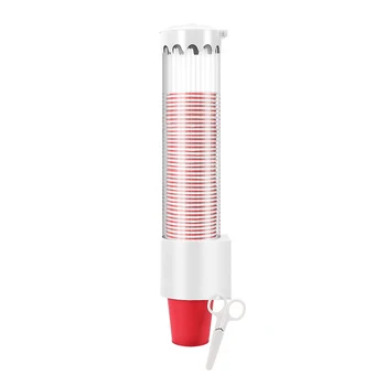 

Automatic Disposable Cup Dispenser Dustproof Container Wall Mounted Home Office Plastic Storage Rack Holder Space Saving Shelf