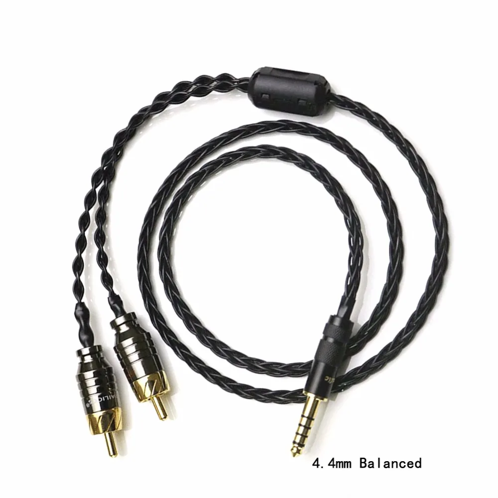2 5 3 5 4 4mm Balanced Male to 2 RCA Male Splitter Audio Cable 24AWG OCC Silver plated Cable for headphone Player
