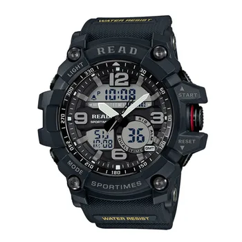 

R90001GQ Noctilucous Military Watch Men Sports Waterproof Digital Display Army Wristwatches Men Fashion Casual Quartz Watches