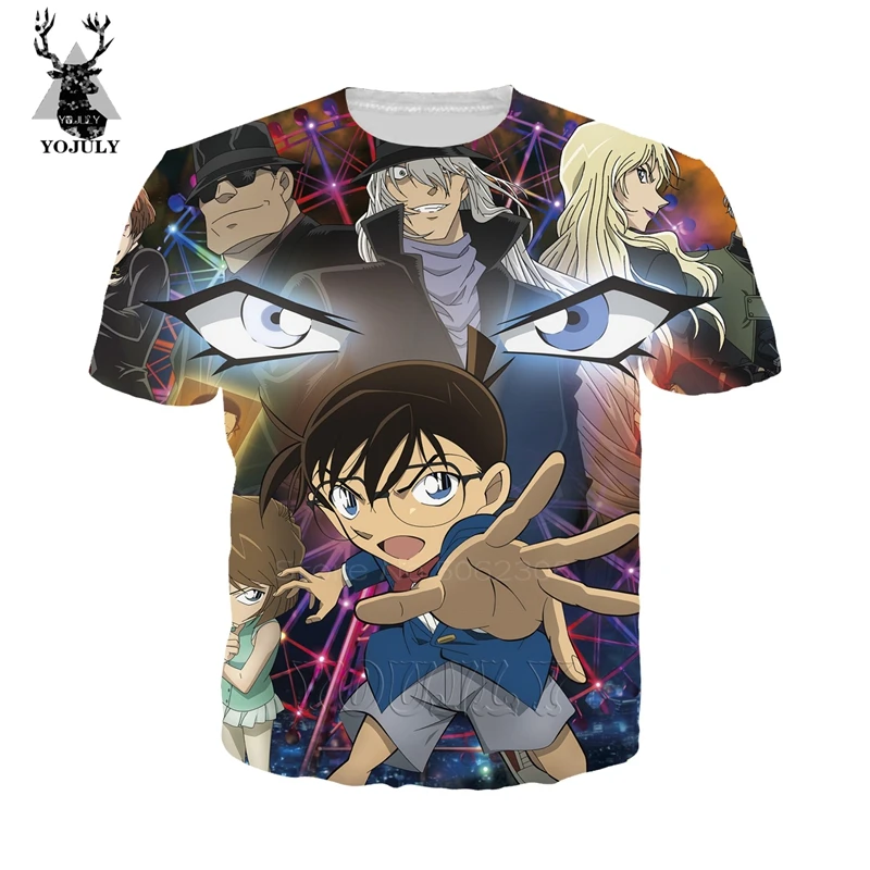 Футболка Detective Conan Новые забавные мужские футболки harajuku с 3D принтом модные
