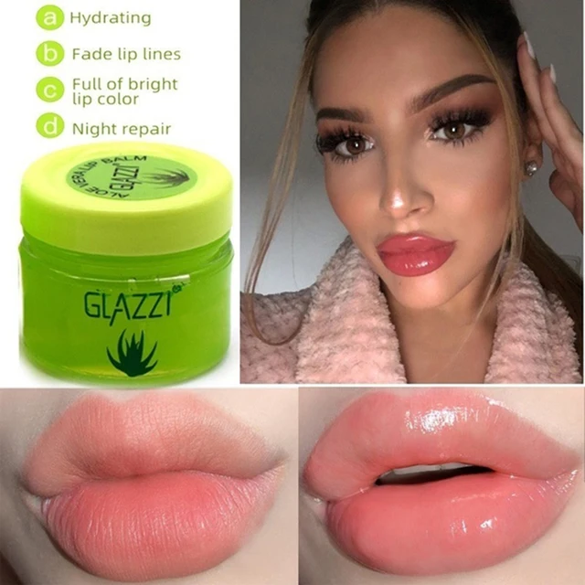 Korea Lip Mask Moisturizing Plumper Aloe Lip Balm gel Long Lasting Beauty Makeup Lips Care Bleaching