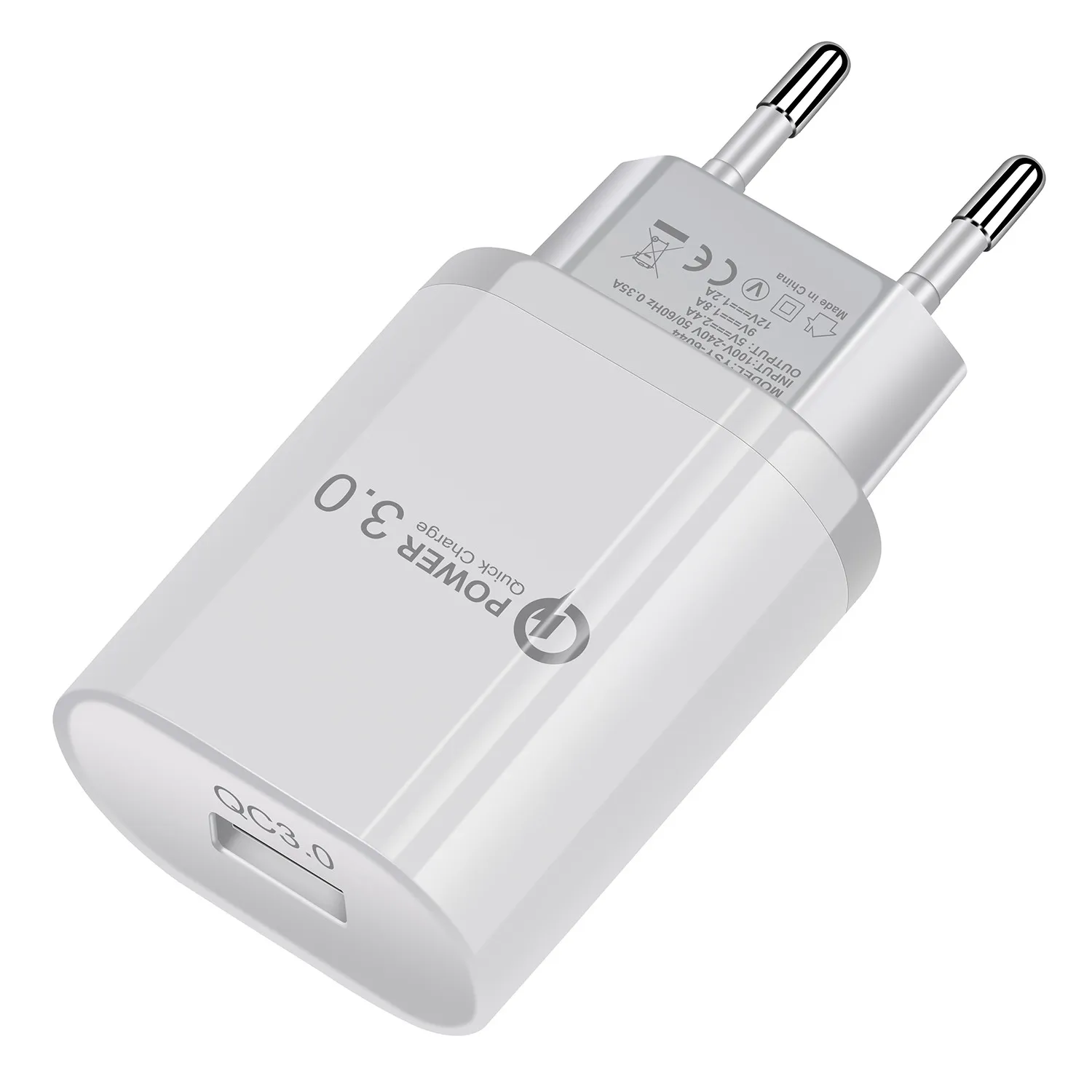 QC3.0 зарядное устройство с одним портом USB для быстрой зарядки iPhone Samsung европейская
