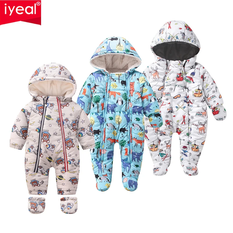 IYEAL для новорожденных Детский костюм активных игр зимние толстые теплые платья