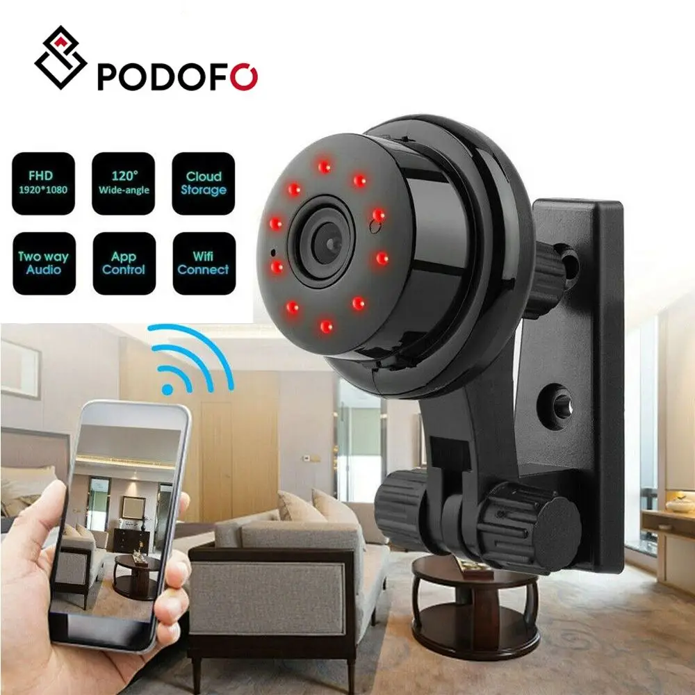 

PODOFO WiFi mini Waterproof Camera HD 1080P Audio Home Security Network Camera Outdoor