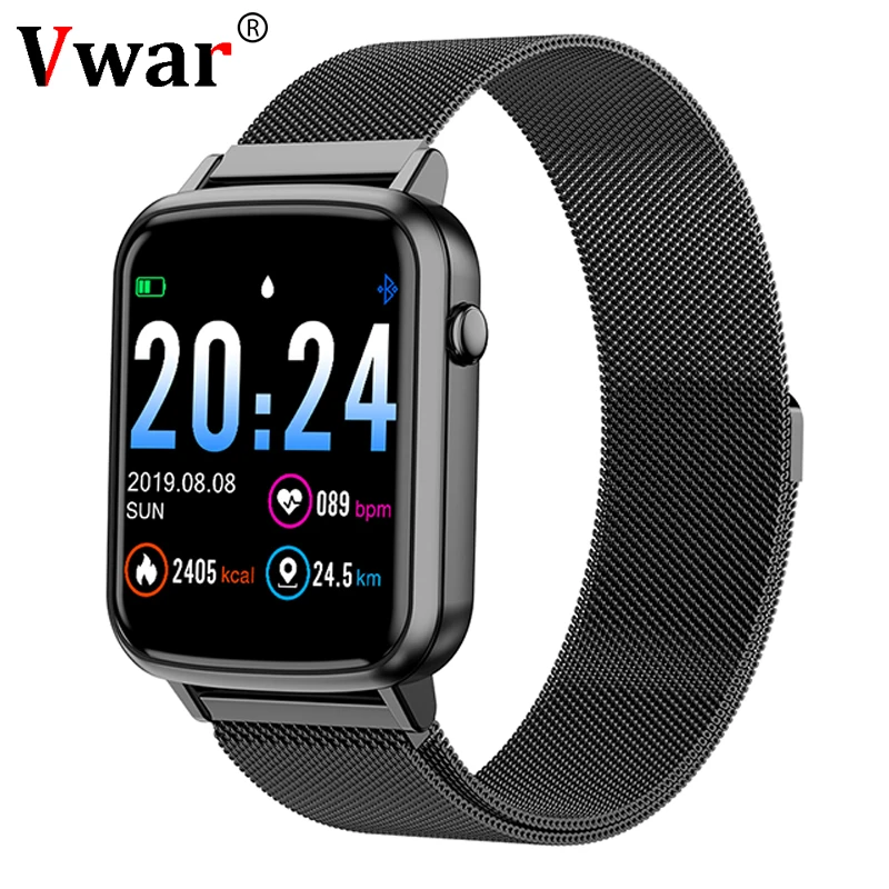 Vwar V25 Смарт-часы Полный сенсорный экран спортивные водонепроницаемые часы пульсометр кровяное давление фитнес-трекер для Android IOS VS H69