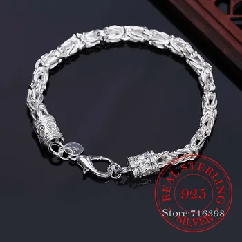 

925 Sterling Silver Bracelet Korean Classic faucet Charm Bracelets & Bangles Chains For Men and Women Fine Jewelry Party Gift
