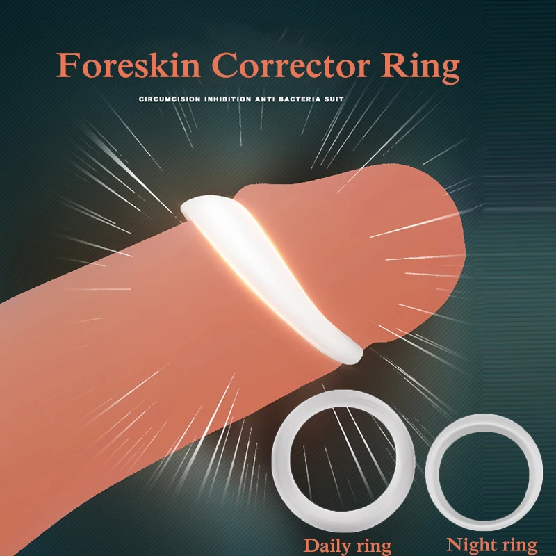 2PCS Male Penis Rings Foreskin Corrector Resistance Ring Delay Ejaculation Sex Toys for Men Daily/Night Cock | Красота и здоровье