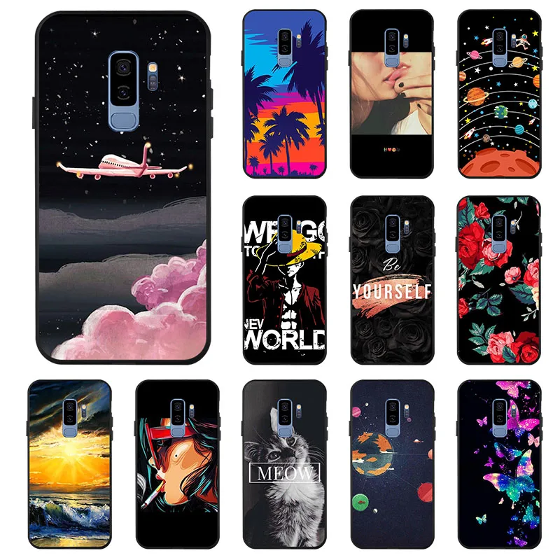 

Black Painted Case For Samsung S9 S8 Plus S7 Edge Note 9 8 Case Luxury Cartoon Phone Cover For Samsung Galaxy S9 S8 Plus Covers
