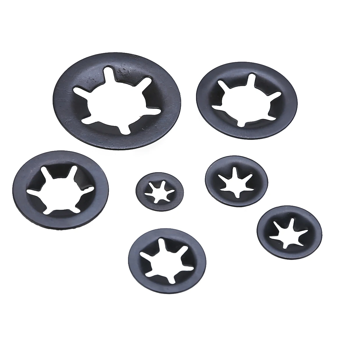 260pcs 65Mn Star Nut M3-M12 Metal Star lock Push-on Locking Washer Fastener Assorted Kit Speed Clips Washer Hardware Fasteners