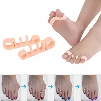 

2Pcs/set Toe Separators 2 Colors Corrector Toe Protector Silicone Toe Separating Gel Bunion Relief Toe Bunion Hallux Valgus Foot