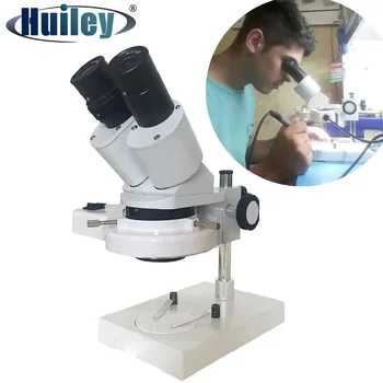 20X 40X Illuminated Industrial Stereo Microscope Soldering Repairing Tool for Mobile Phone Watch Clock Repairing PCB Inspection 20x 40x sector base binocular stereo microscope pcb microscope cell phone mobile phone repair with top and bottom led light